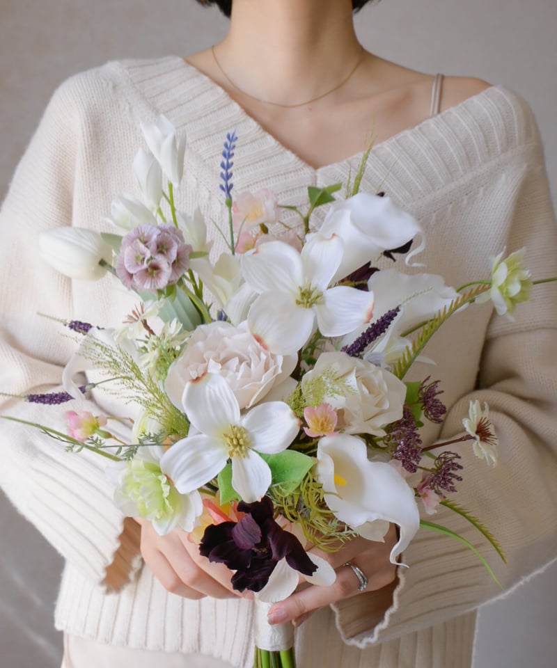 造花　ブーケ　マグノリア Amazon.co.jp: 造花マグノリアの花、4個フェイクリアルタッチ