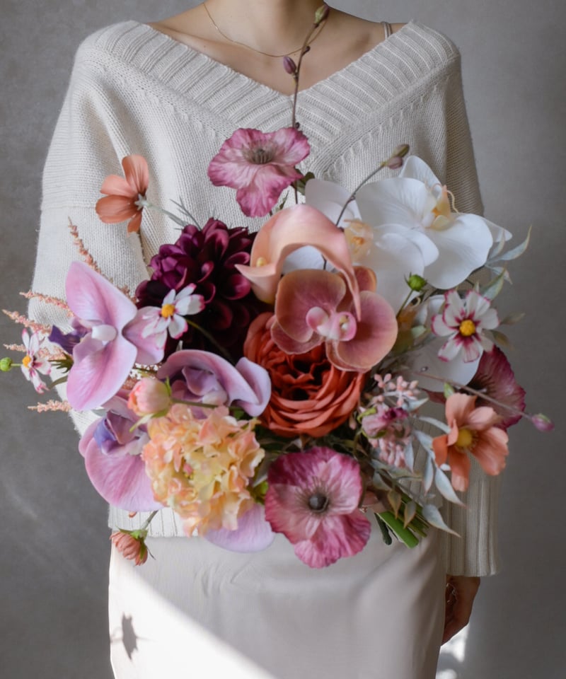 テラコッタパールのブーケ | 造花ブーケ ウェディングブーケ 持ち込み