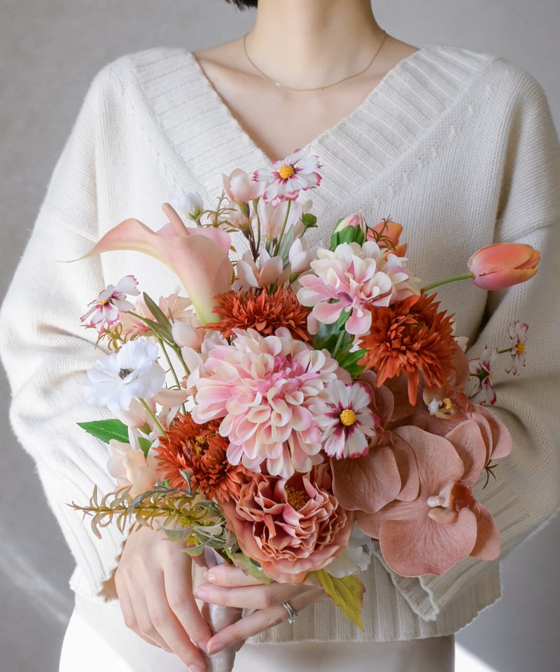 アプリコットオレンジのブーケ | 造花ブーケ ウェディングブーケ