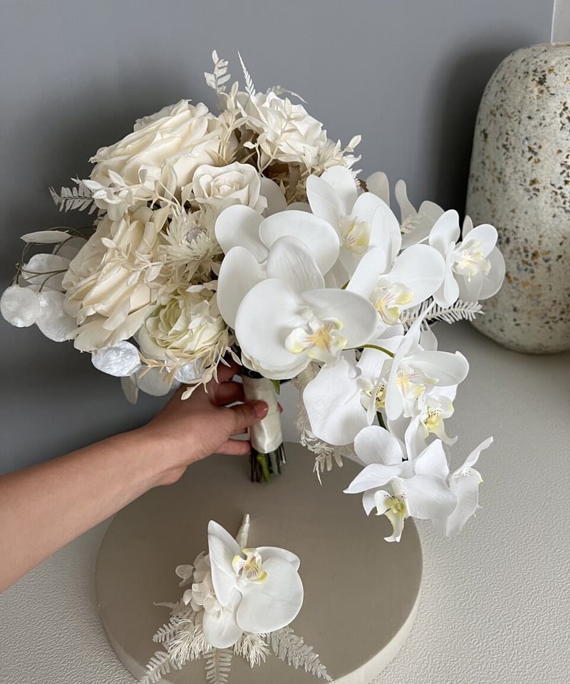 エアリーイエローのブーケ| 造花ブーケ ウェディングブーケ アーティ