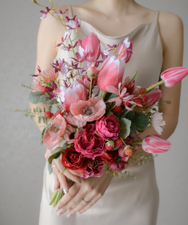 ウェディングブーケ アーティフィシャルブーケ ブーケ赤 | Fleur Loke