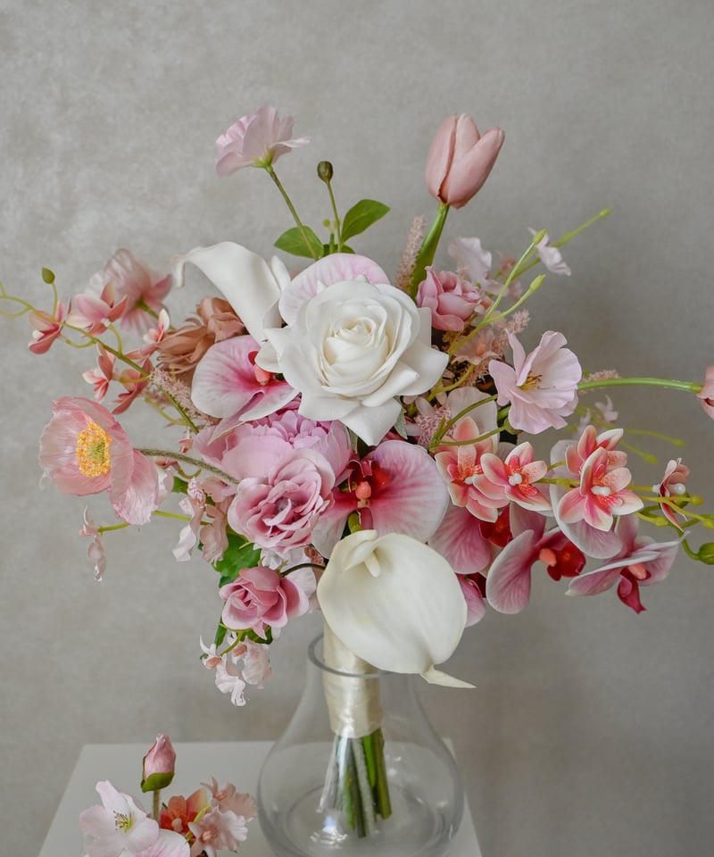 プティピンクのブーケ | 造花ブーケ ウェディングブーケ 持ち込み