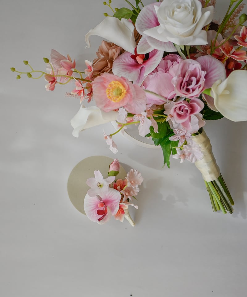 プティピンクのブーケ | 造花ブーケ ウェディングブーケ 持ち込み