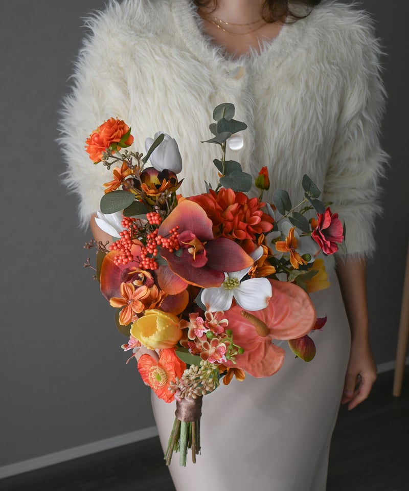 MUKUTOU 造花weddingユーカリとカラーのブーケ MUKUTOU 造花weddingユーカリとカラーのブーケ MUKUTOU 造花wedding