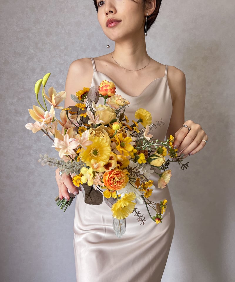 オータムイエローなブーケ| 造花ブーケ ウェディングブーケ お色直し