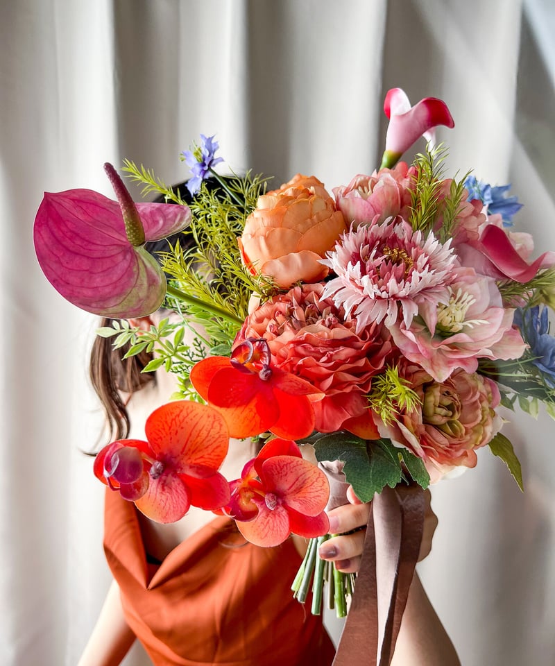 受注生産 】 アプリコットカシスのブーケ| 造花ブーケ | doille doillette 
