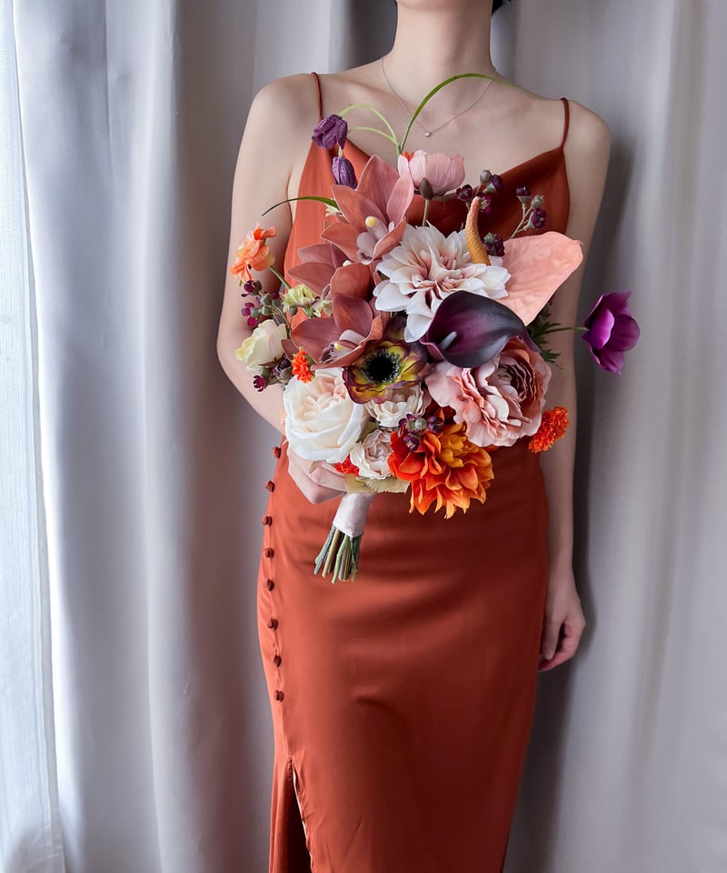 【♨️】造花ブーケ 造花・完成品】ミックスカラーのブーケ【結婚式 フラワー ブーケ