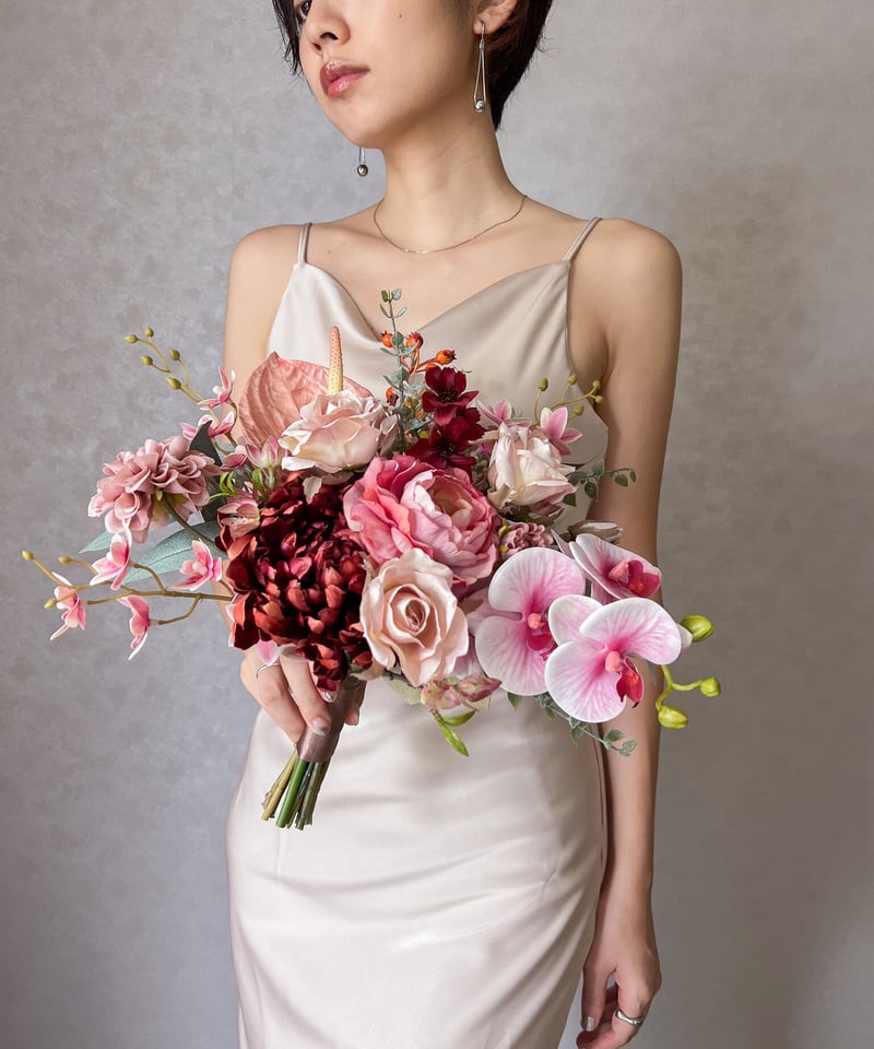 ウェディングブーケ ブライダルブーケ カラードレス お色直し