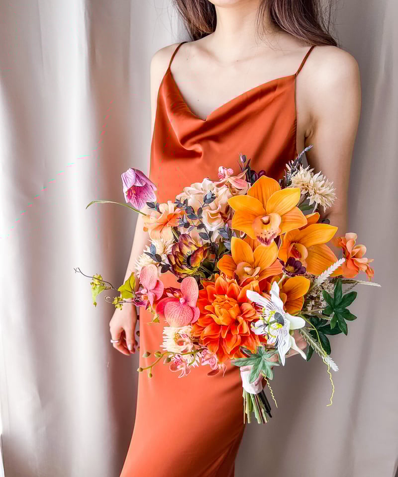 オランジュのブーケ| 造花ブーケ ウェディングブーケ アーティシャル