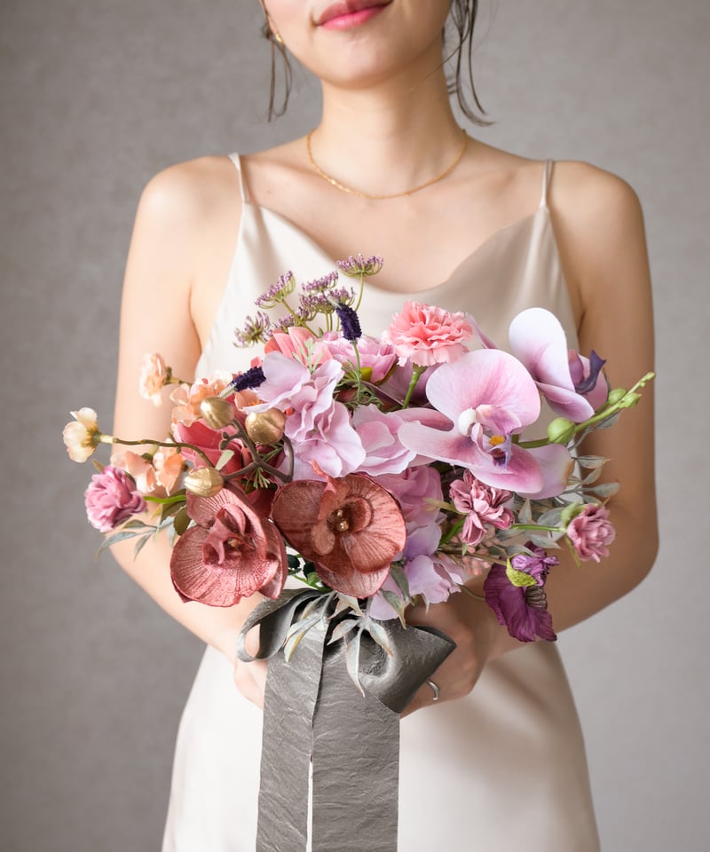 ⌘ワイン×モーブピンク⌘アーティフィシャルフラワーブーケ