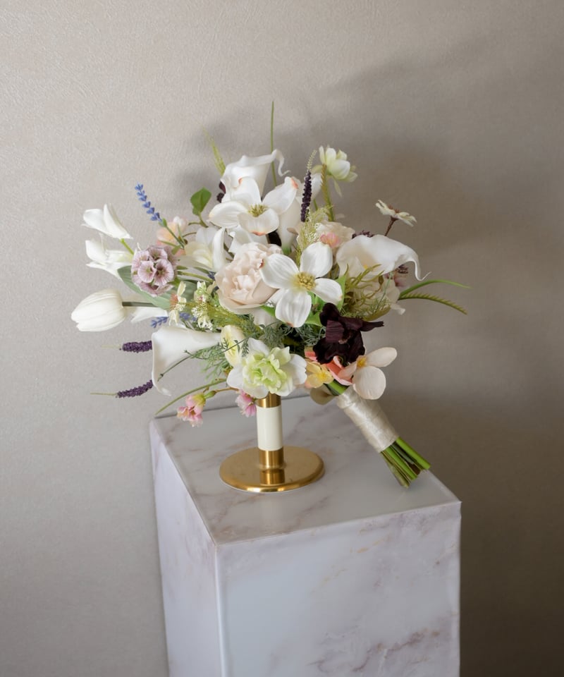 ホワイトマグノリアのブーケ | 造花ブーケ ウェディングブーケ