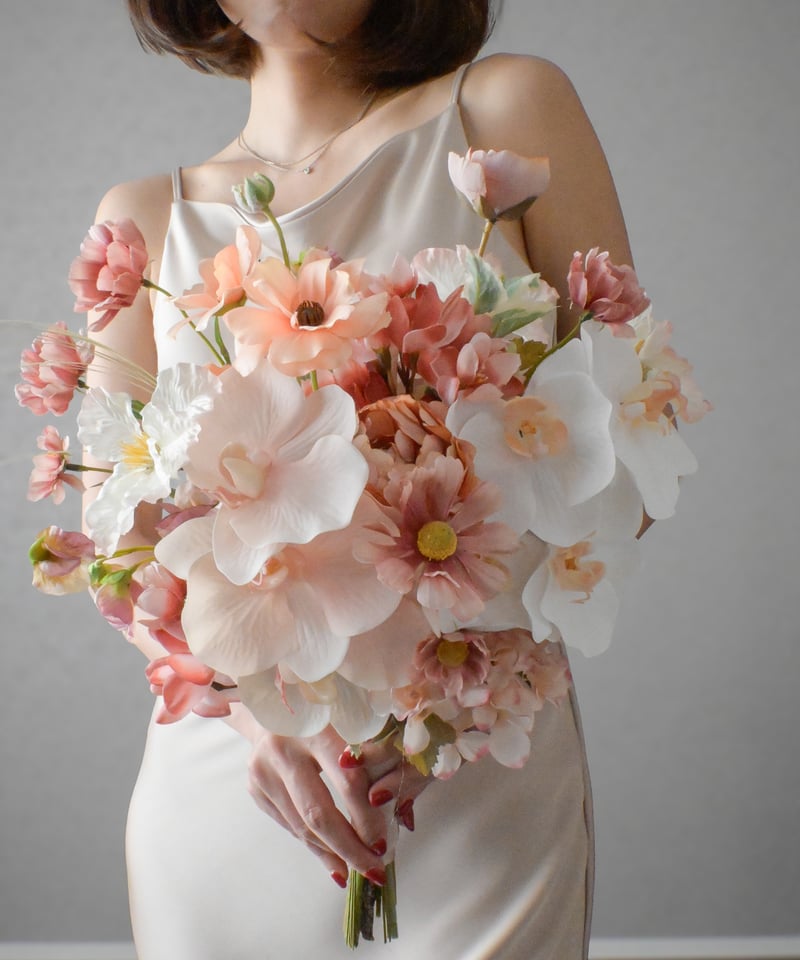 受注生産】ペシュボンボンのブーケ | 造花ブーケ | doille doillette