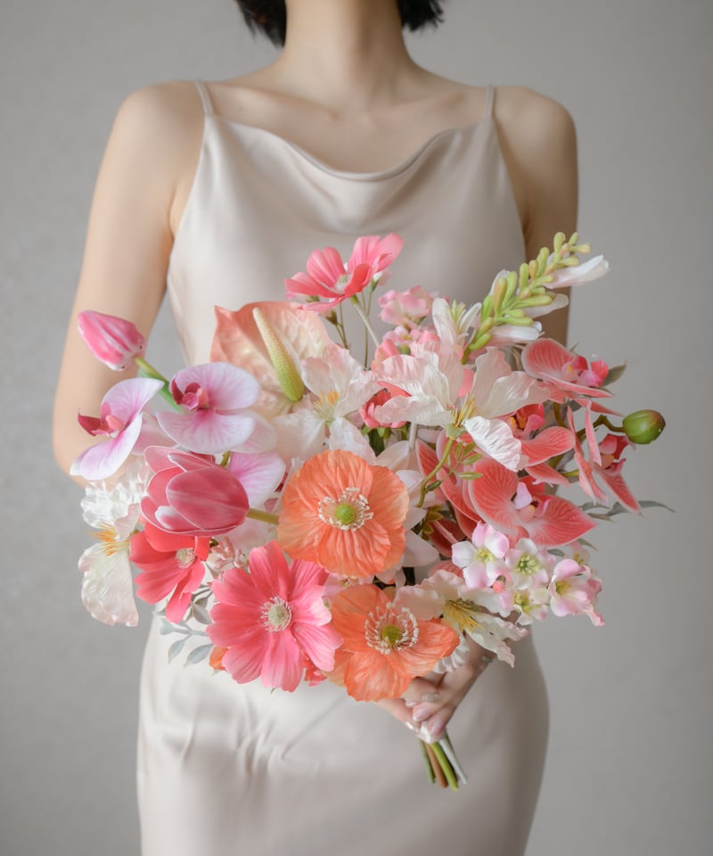アーティシャルフラワー 造花 ウェディングブーケ ブートニアカラフル オシャレ ウェディングブーケ ブートニア 造花 アーティシャルフラワー 結婚式