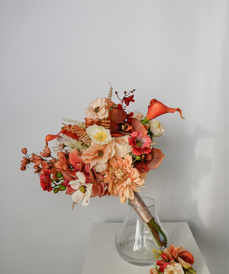 オレンジチョコレートブーケ | 造花ブーケ ウェディングブーケ