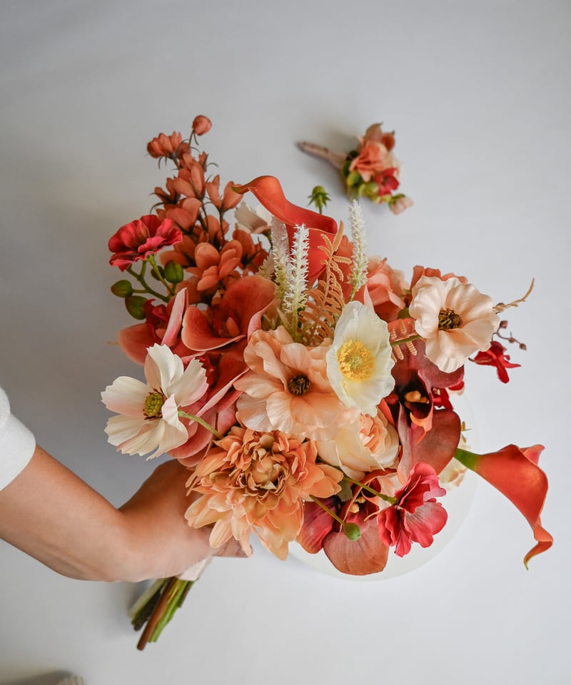オレンジチョコレートブーケ | 造花ブーケ ウェディングブーケ