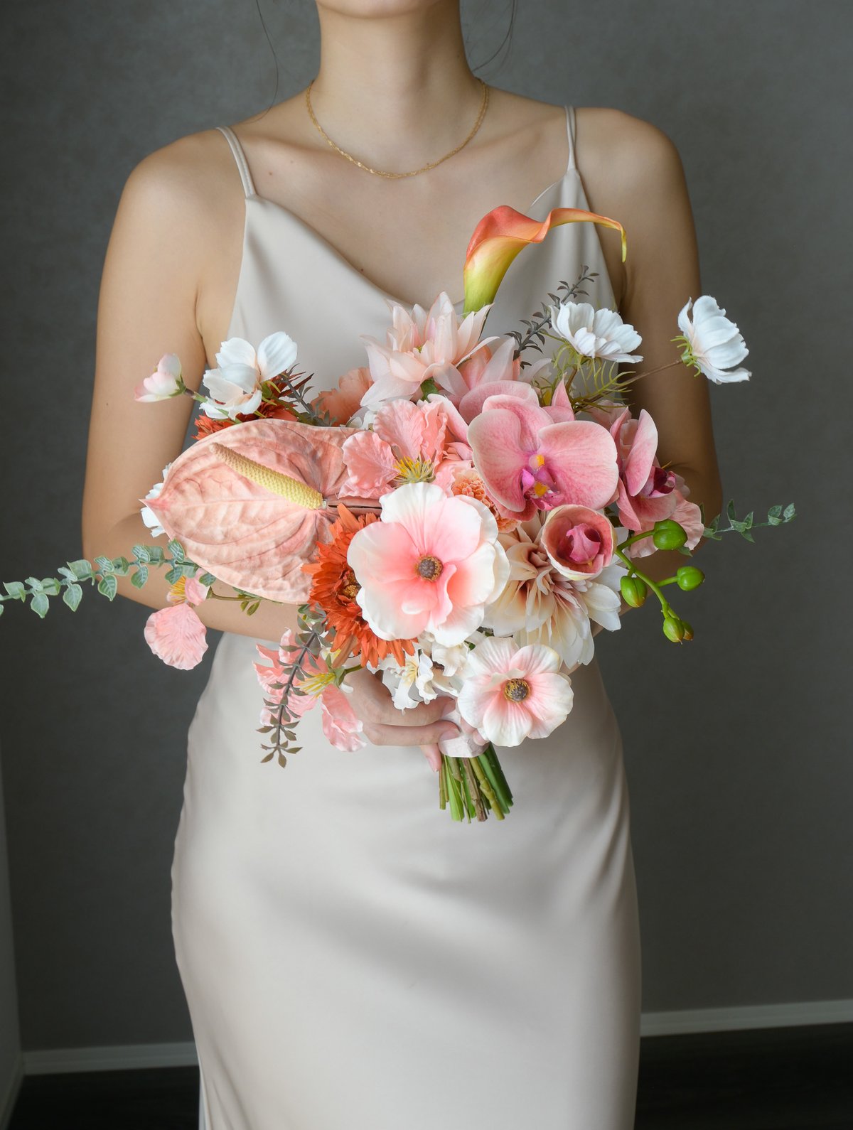 フレッシュピンクのブーケ | 造花ブーケ ウェディングブーケ 持ち込み