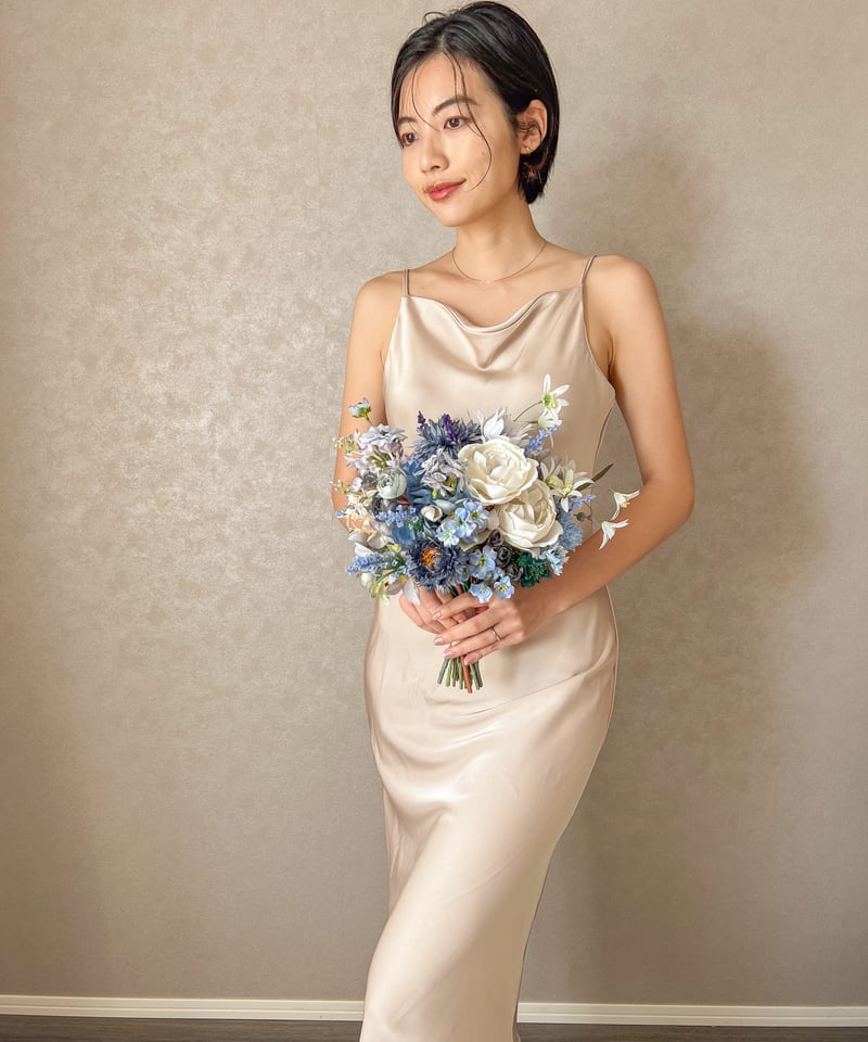 ライトブルーなブーケ| 造花ブーケ ウェディングブーケ お色直しブーケ