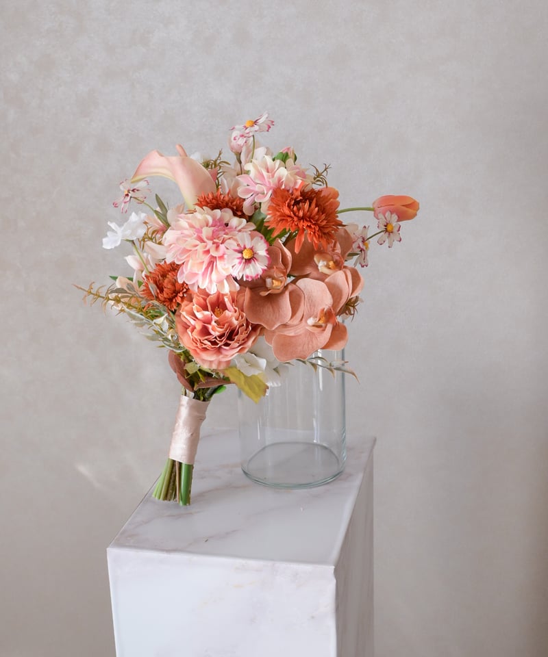 アプリコットオレンジのブーケ | 造花ブーケ ウェディングブーケ