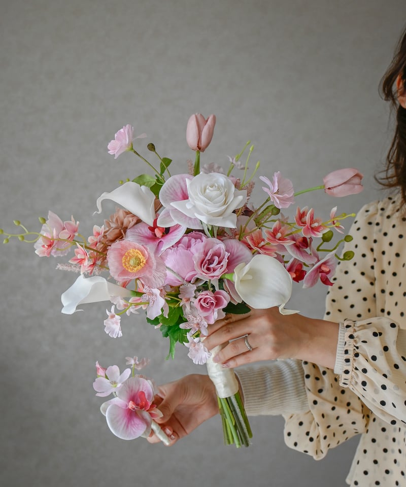 プティピンクのブーケ | 造花ブーケ ウェディングブーケ 持ち込み