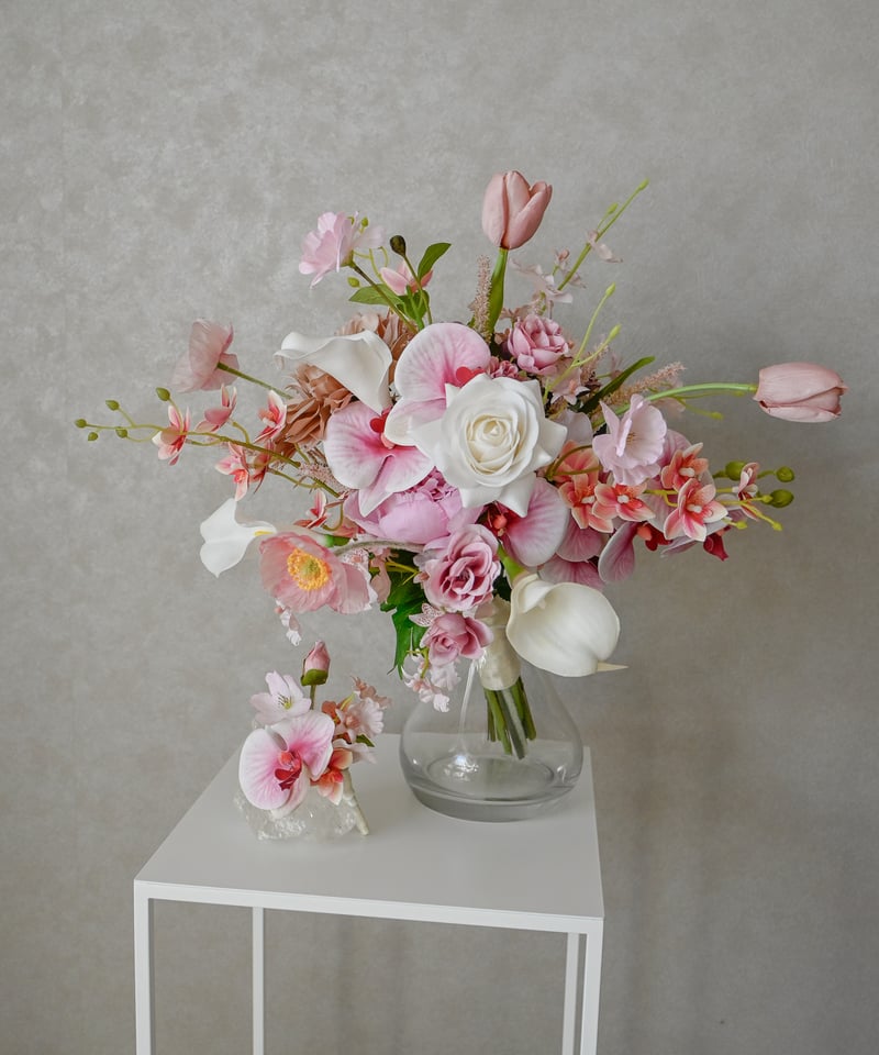 プティピンクのブーケ | 造花ブーケ ウェディングブーケ 持ち込み