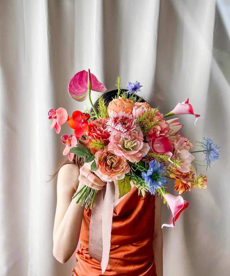 受注生産 】 アプリコットカシスのブーケ| 造花ブーケ | doille doillette 