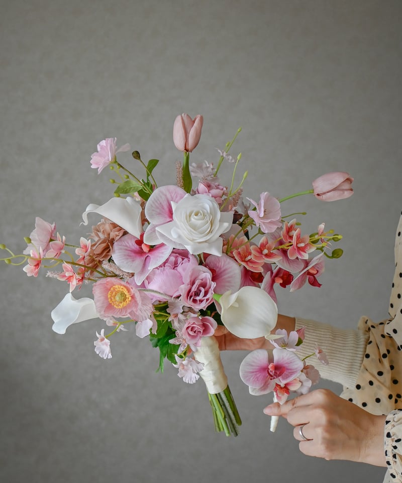 プティピンクのブーケ | 造花ブーケ ウェディングブーケ 持ち込み