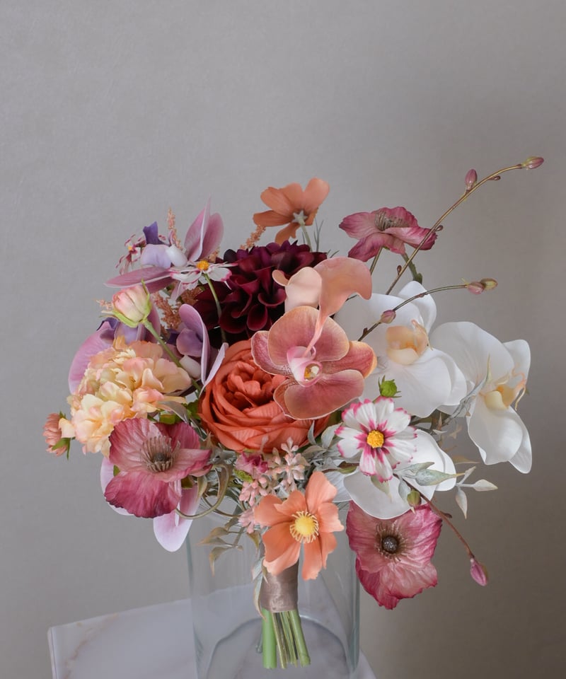 テラコッタパールのブーケ | 造花ブーケ ウェディングブーケ 持ち込み