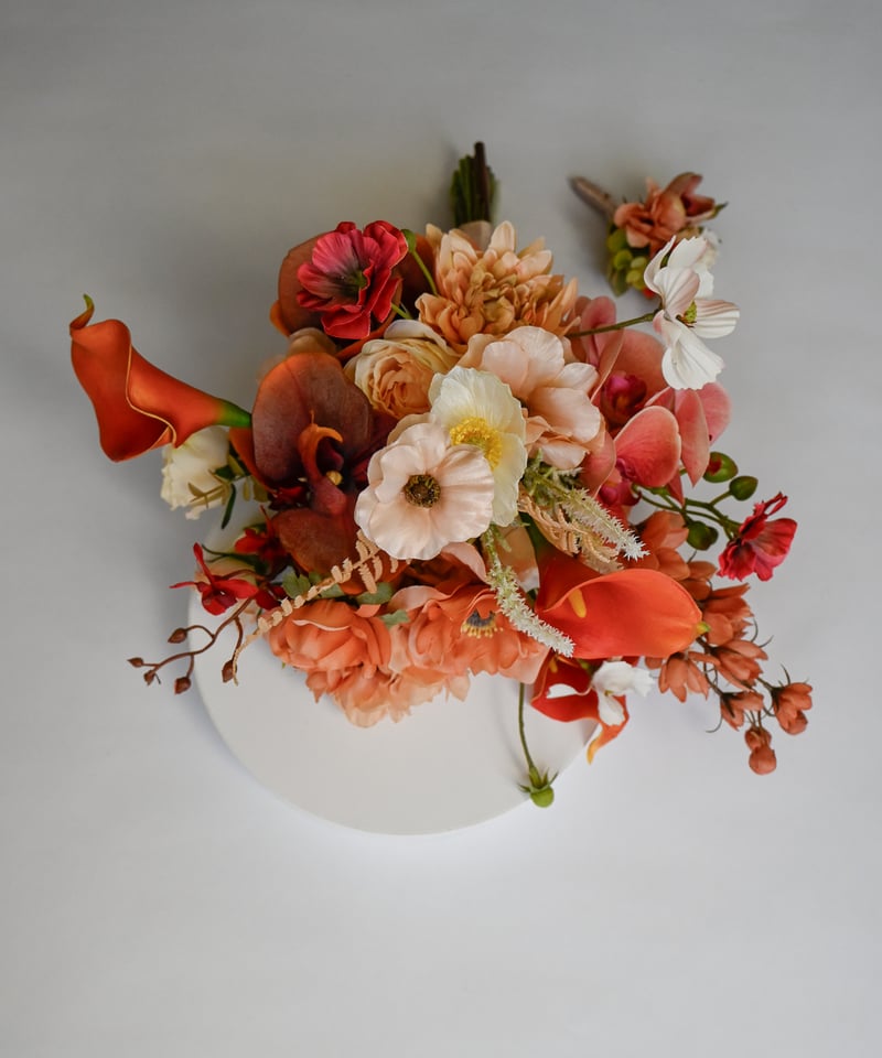 オレンジチョコレートブーケ | 造花ブーケ ウェディングブーケ