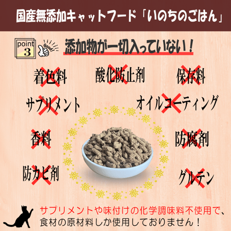 国産無添加キャットフード「いのちのごはん」通常タイプ  500ｇ