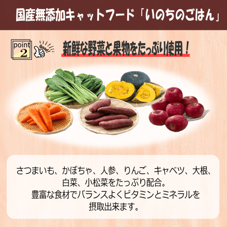 国産無添加キャットフード「いのちのごはん」通常タイプ  500ｇ