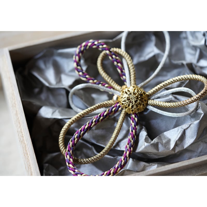 蓮花戯水　組紐　ピンク色　1本 伊賀組紐・水引華（紫） | yumiko-yano