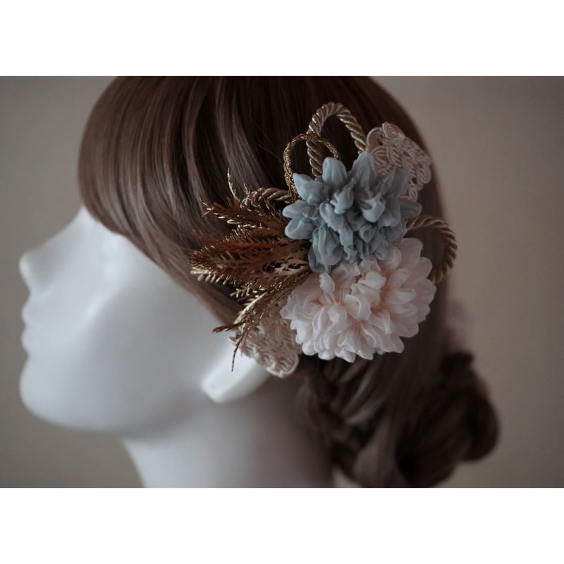 グリコ　有松絞りリメイク、有松絞りサロペット、オールインワン 有松絞り×ボタニカルヘッドドレス | yumiko-yano