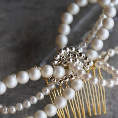 J・V　pearl ribbon (white)