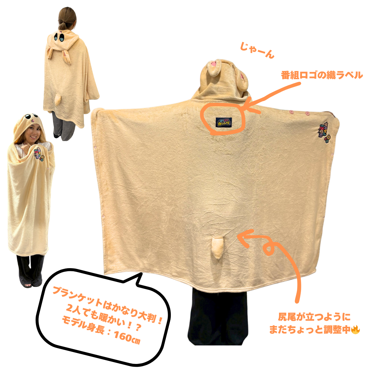 ホリナツのカンムリ（仮）ブランケット ホリパカフード付きブランケット | ホリナツのカンムリ（仮）グッズストア