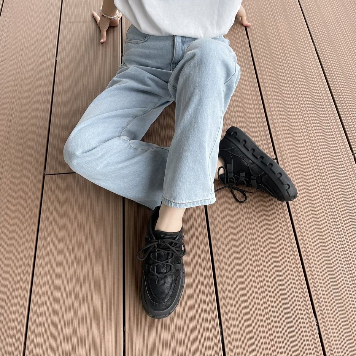 厚底フラットスニーカー BLACK | Lux by SELENES 厚底フラットスニーカー BLACK | Lux by SELENES