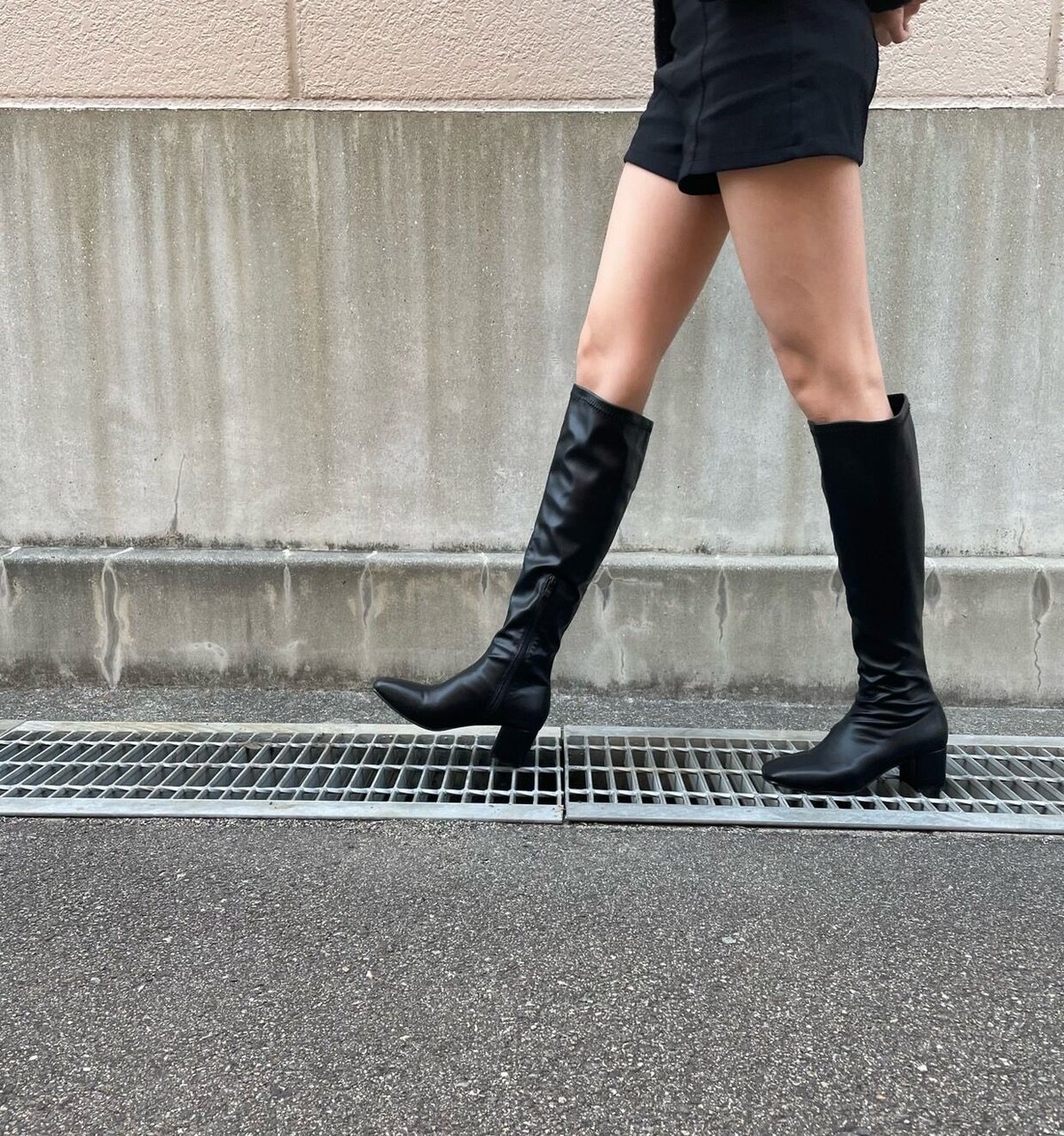 ストレッチロングブーツ BLK | Lux by SELENES