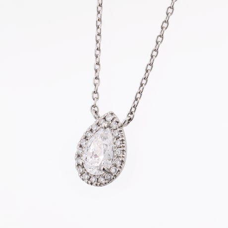 【オーダー品】0.7ct ペアシェイプ HALO Pendant