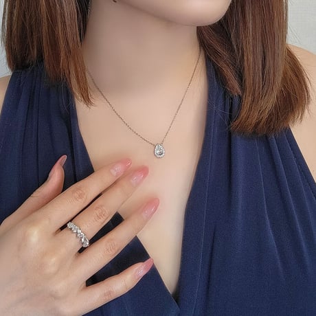 【オーダー品】0.7ct ペアシェイプ HALO Pendant