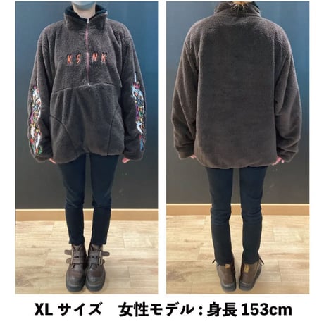 SKTハーフジップフリース(ブラウン)