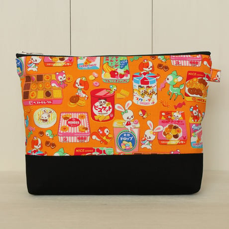 【アウトレット】パンダのポーチ 66 はいから横丁 お菓子缶 オレンジ （P04-66)