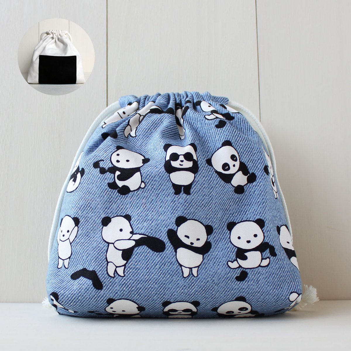 No.251専用‼️巾着袋（リボン）デニムリメイク　携帯扇風機入れ　巾着バック No.251専用‼️巾着袋（リボン）デニムリメイク 携帯扇風機入れ 巾着