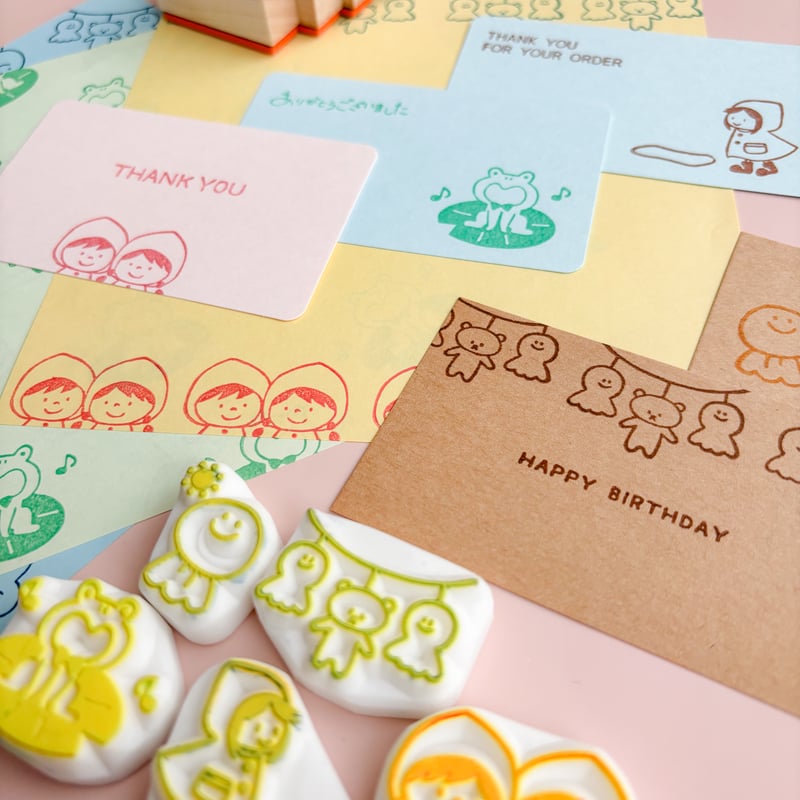 No.0003】雨の日はんこ図案 絵心がなくても大丈夫！いますぐ彫って販売