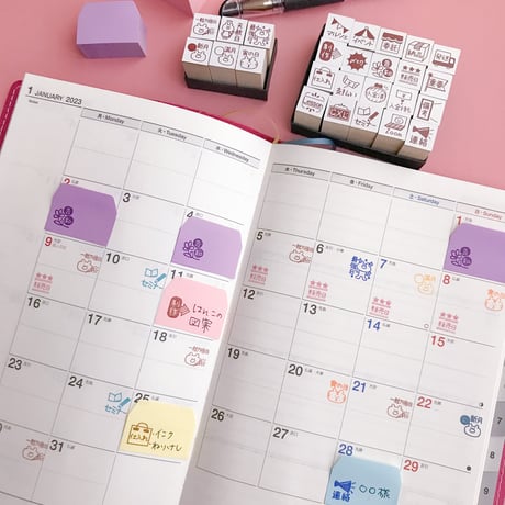 こんなの今までなかった！ハンドメイド作家専用スケジュールスタンプ「作家じかんスタンプ」　よりどり6個セット