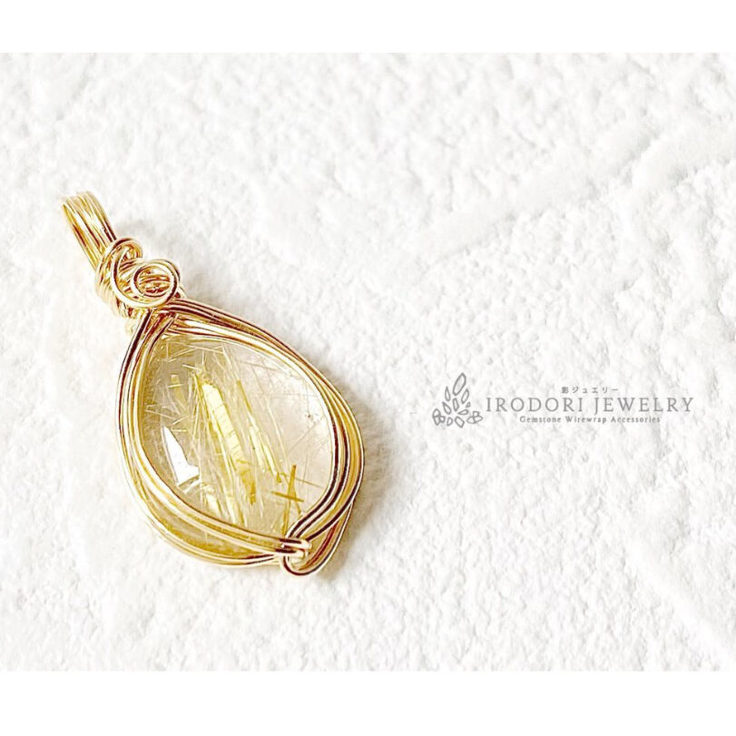 14kgf 大粒フロストクォーツ カラーストーン ペンダントトップ