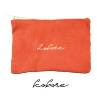 コーデュロイフラットポーチ（オレンジ）
