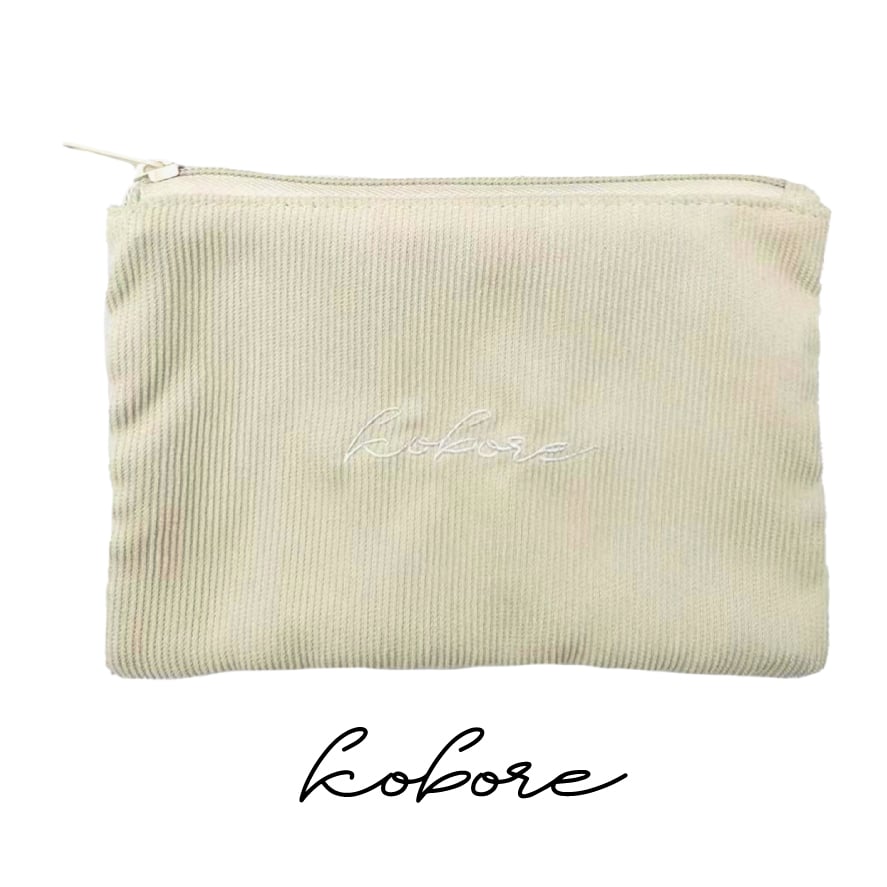 コーデュロイフラットポーチ（ベージュ） | kobore ONLINE SHOP