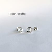 人魚石・アクアマリンのシルバー925セッティングピアス