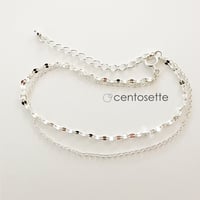 SV925ペタルチェーン2連ブレスレット/チェーン延長可