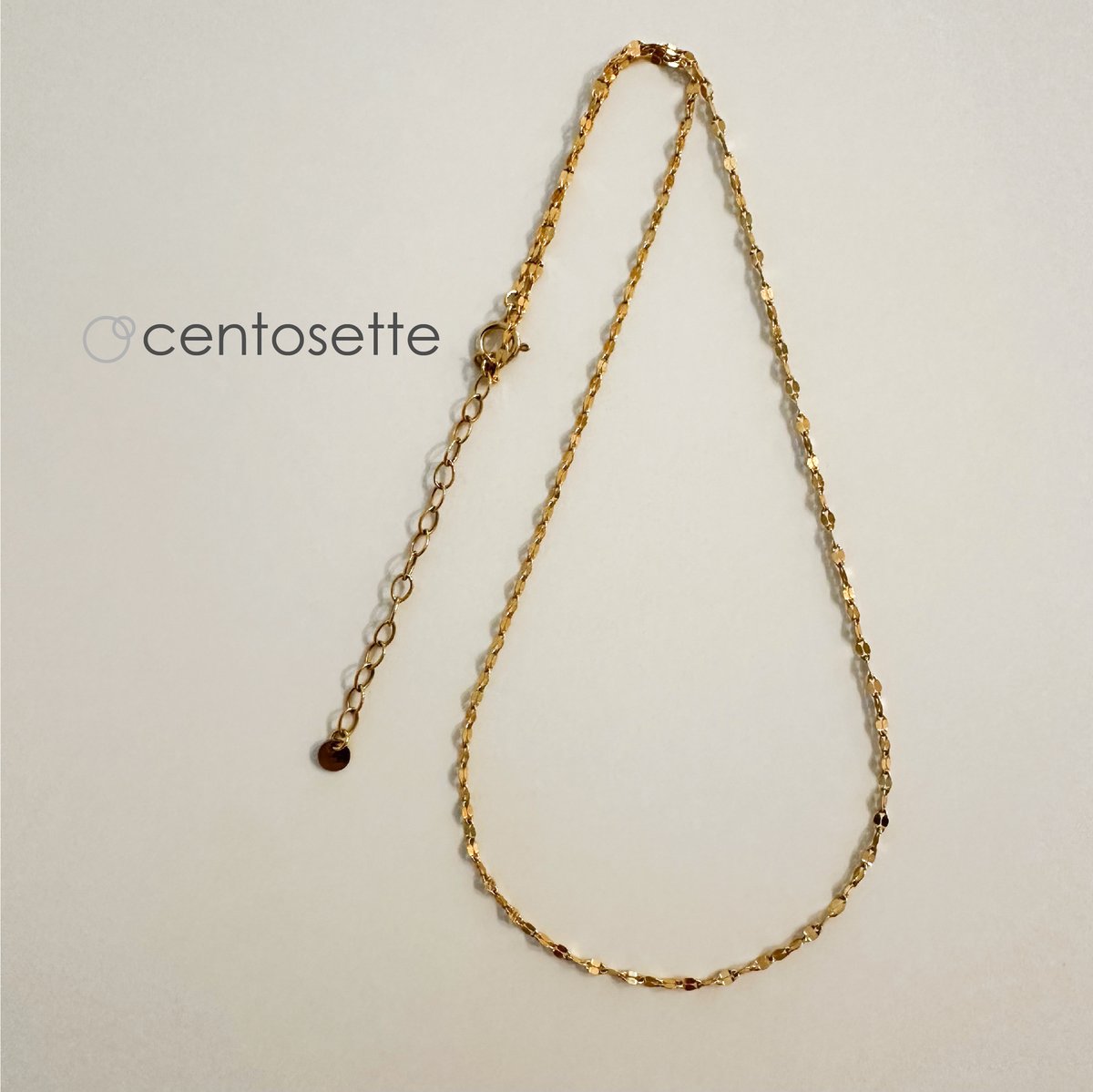 14KGFペタルチェーンネックレス/チェーン延長可 | centosette