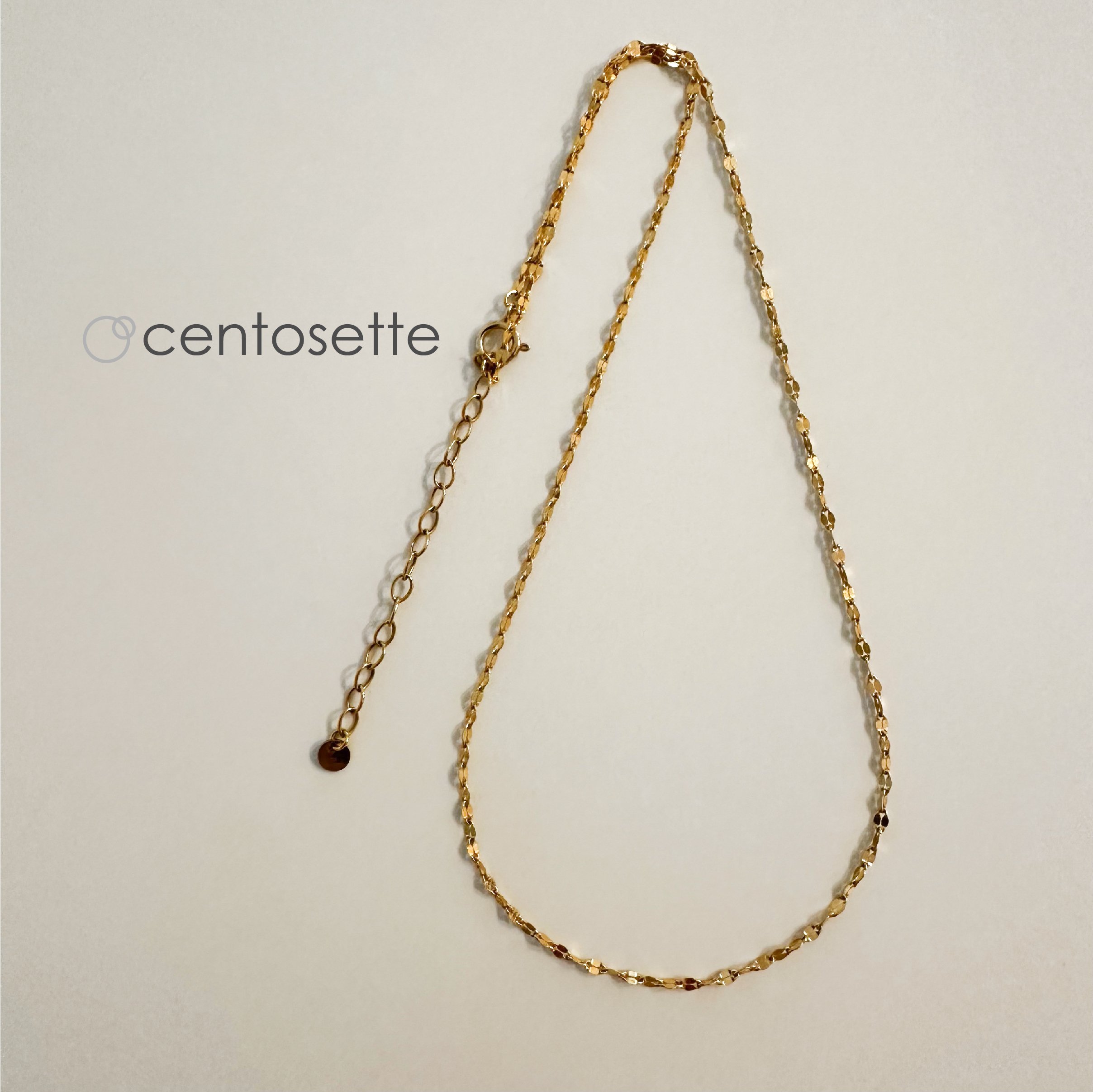 14KGFペタルチェーンネックレス/チェーン延長可 | centosette